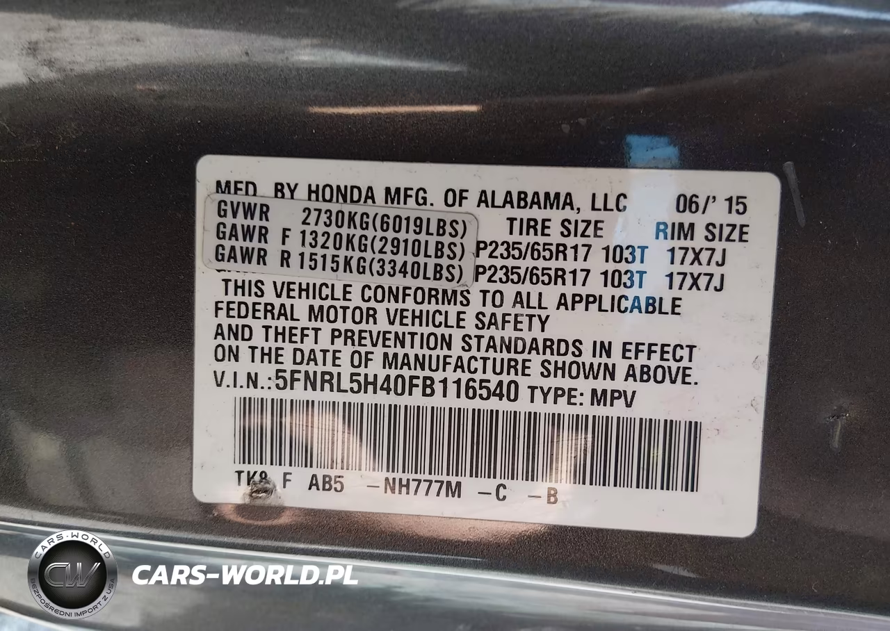 2015 Honda Odyssey Ex VIN:5FNRL5H40FB116540 - 9