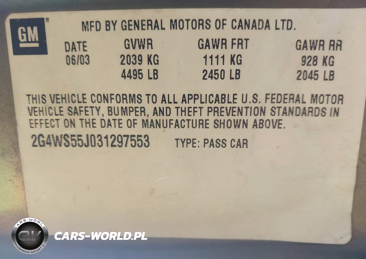 2003 Buick Century Custom VIN:2G4WS55J031297553 - 9