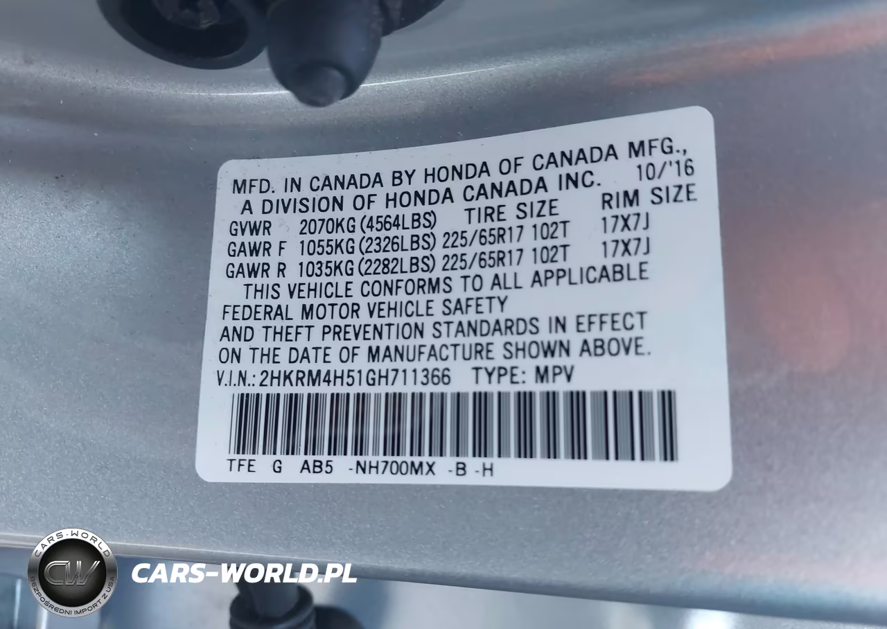 2016 Honda Cr-V Ex VIN:2HKRM4H51GH711366 - 9