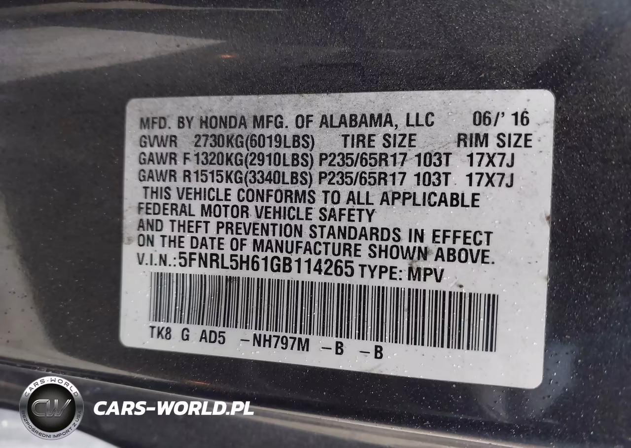 2016 Honda Odyssey Ex-L VIN:5FNRL5H61GB114265 - 9