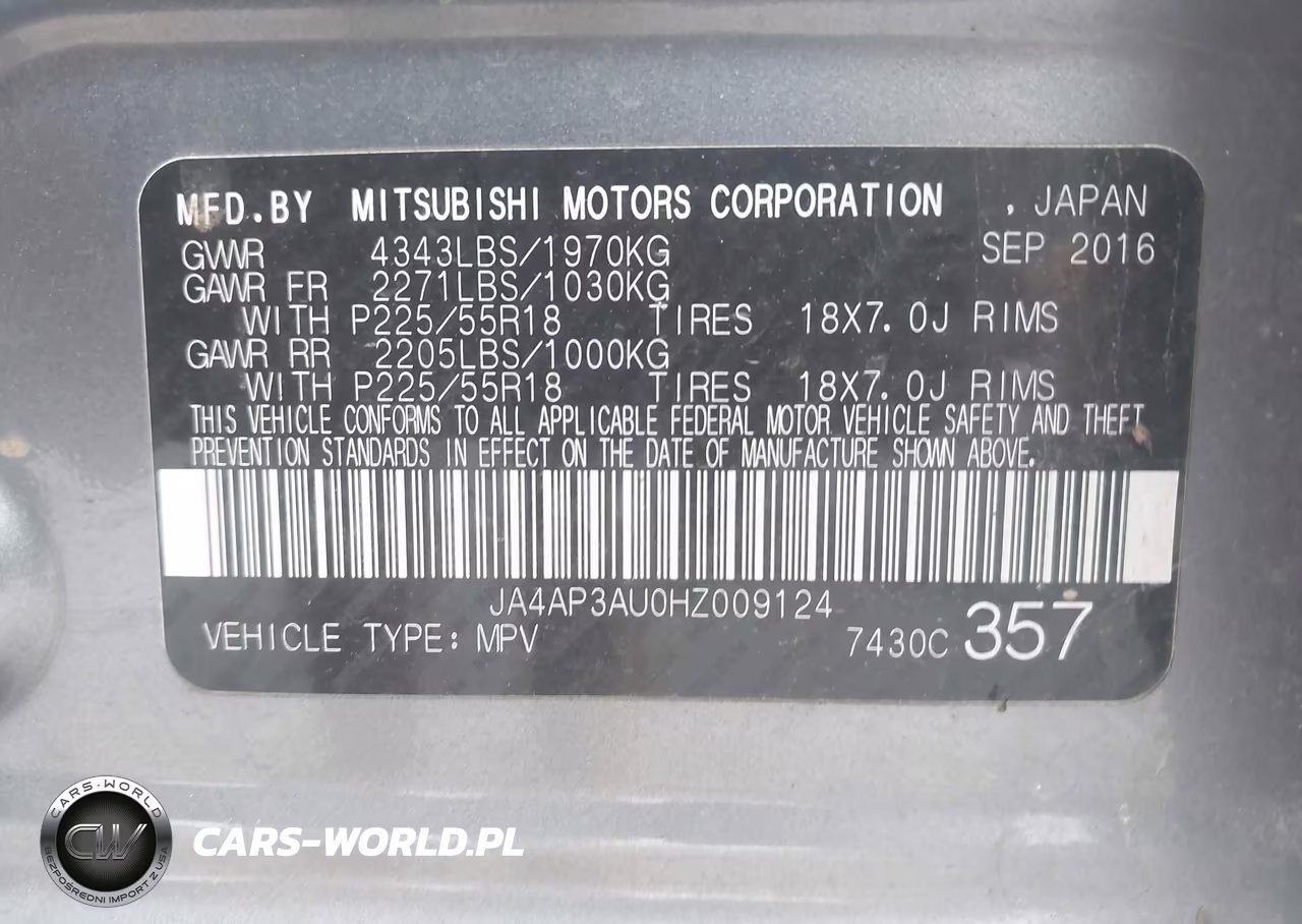 2017 Mitsubishi Outlander Sport 2.0 Le VIN:JA4AP3AU0HZ009124 - 9