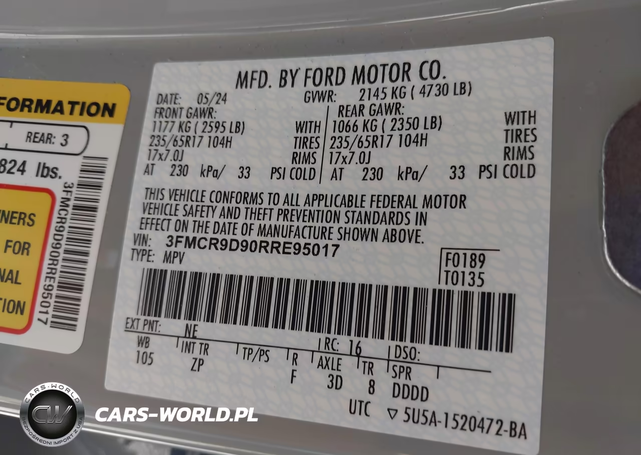 2024 Ford Bronco Sport Badlands VIN:3FMCR9D90RRE95017 - 9