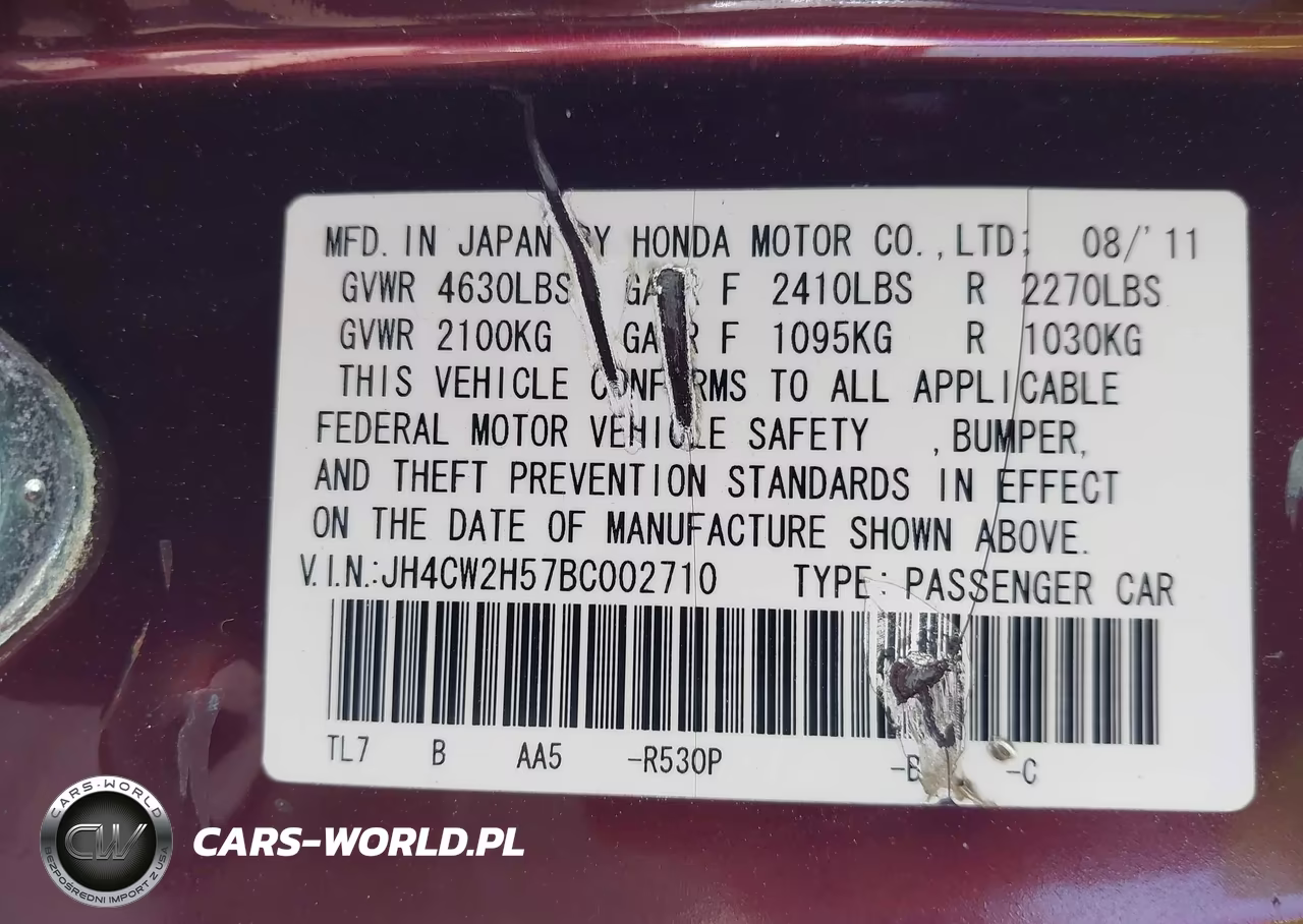 ACURA TSX VIN:JH4CW2H57BC002710 - 9