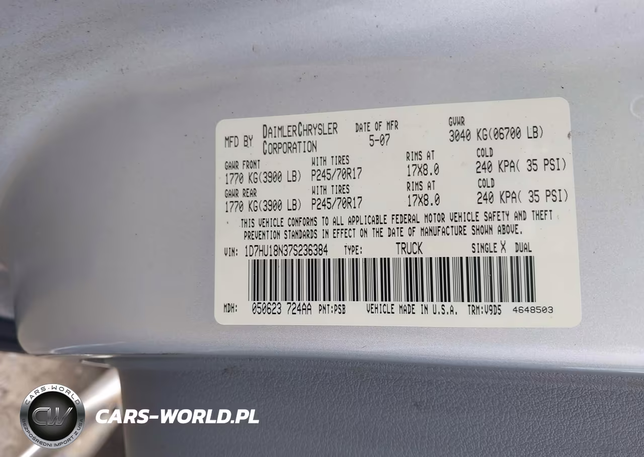 2007 Dodge Ram 1500 St-Slt VIN:1D7HU18N37S236384 - 9