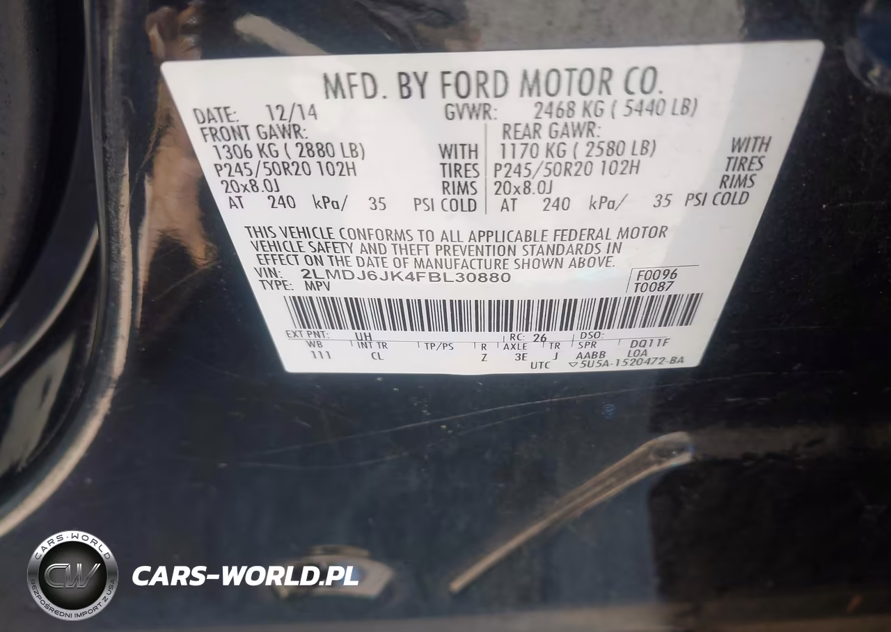 2015 Lincoln Mkx VIN:2LMDJ6JK4FBL30880 - 9