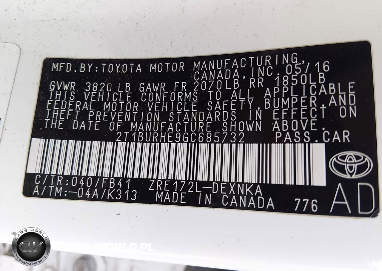2016 Toyota Corolla Le VIN:2T1BURHE9GC685732 - 9