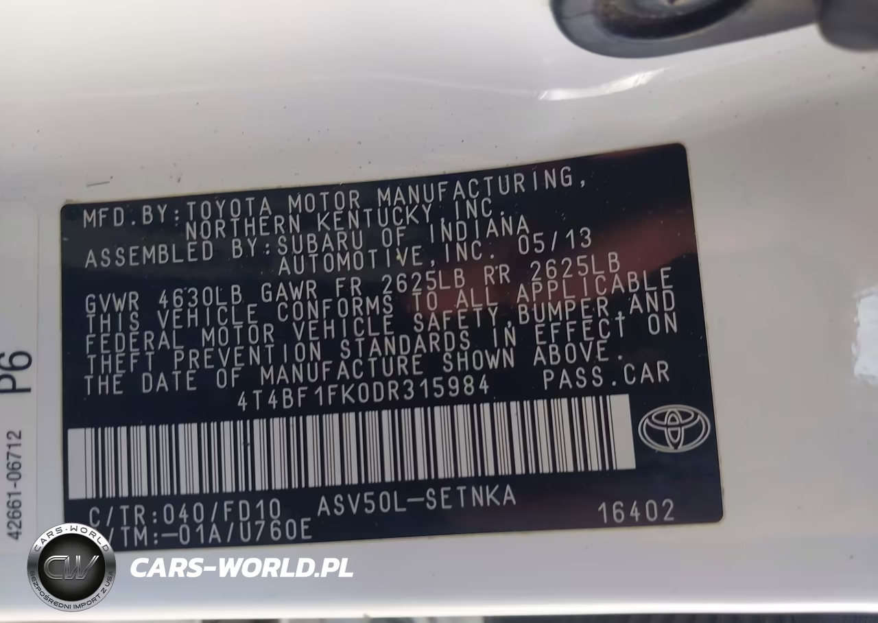 2013 Toyota Camry Le VIN:4T4BF1FK0DR315984 - 9