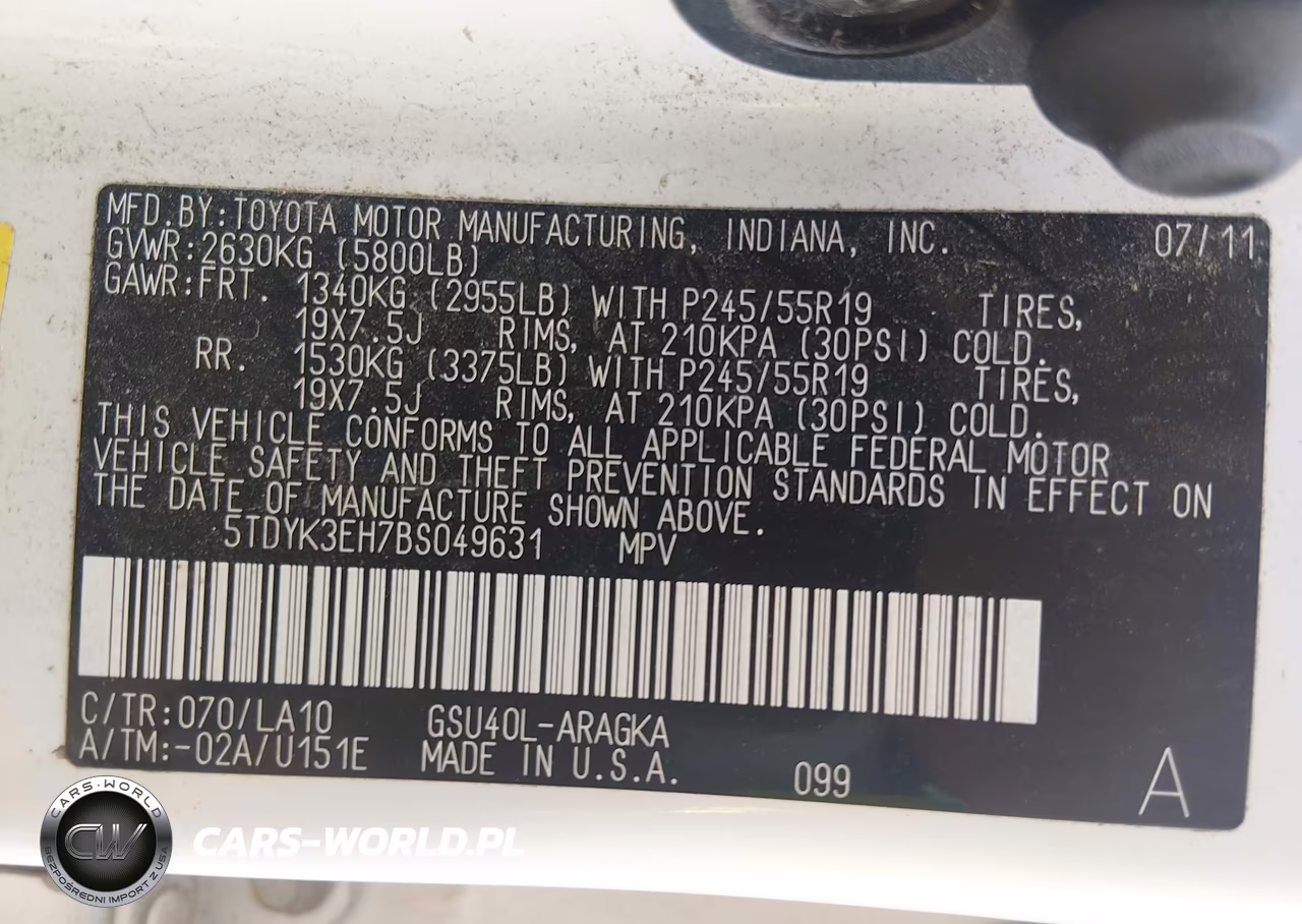 2011 Toyota Highlander Limited V6 VIN:5TDYK3EH7BS049631 - 9