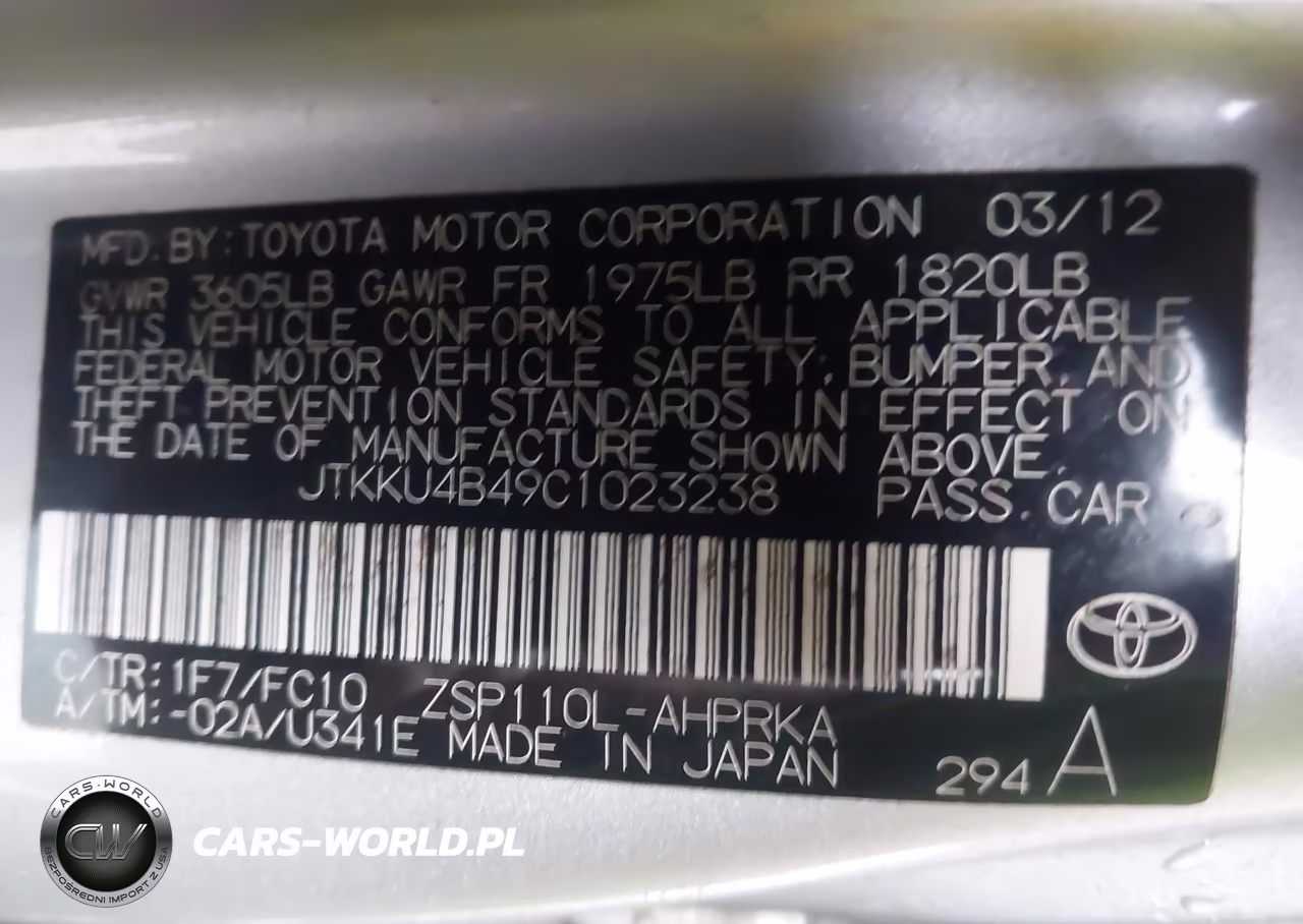 2012 Scion Xd VIN:JTKKU4B49C1023238 - 9