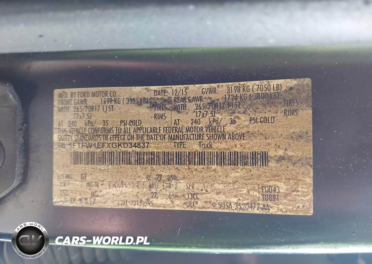 2016 Ford F-150 Xlt VIN:1FTFW1EFXGKD34837 - 9
