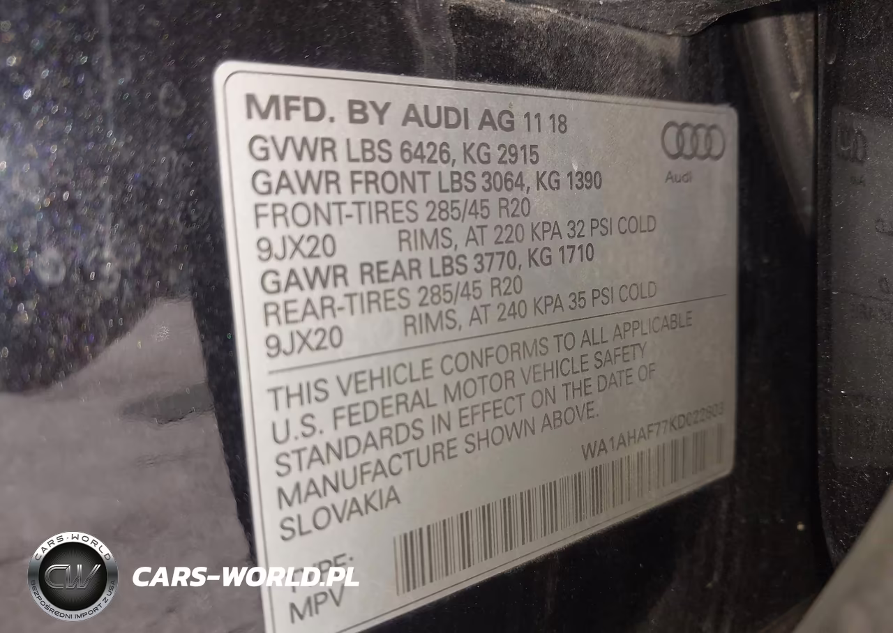 2019 Audi Q7 45 Premium VIN:WA1AHAF77KD022803 - 9