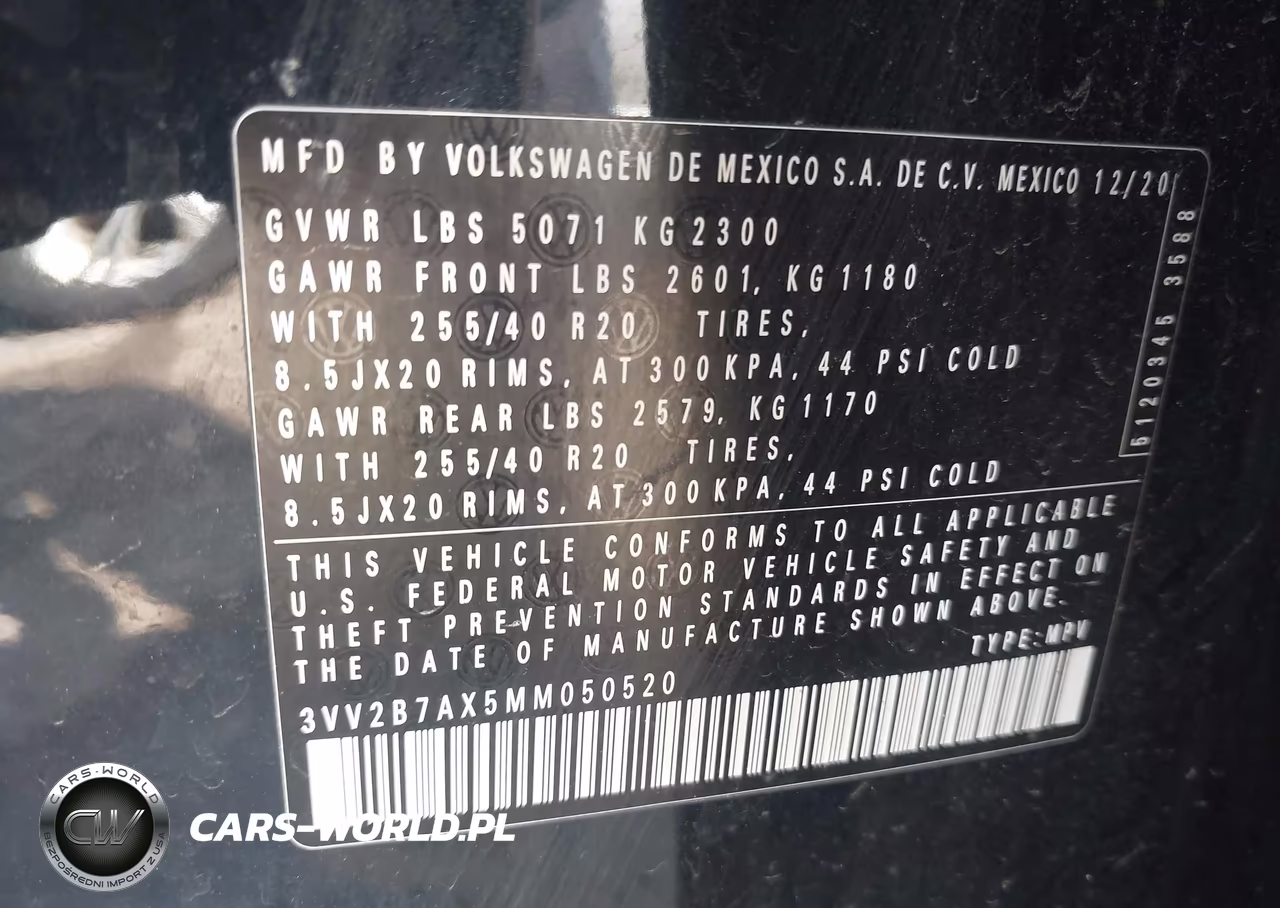 2021 Volkswagen Tiguan 2.0T Se-2.0T Se R-Line Black-2.0T Sel VIN:3VV2B7AX5MM050520 - 9