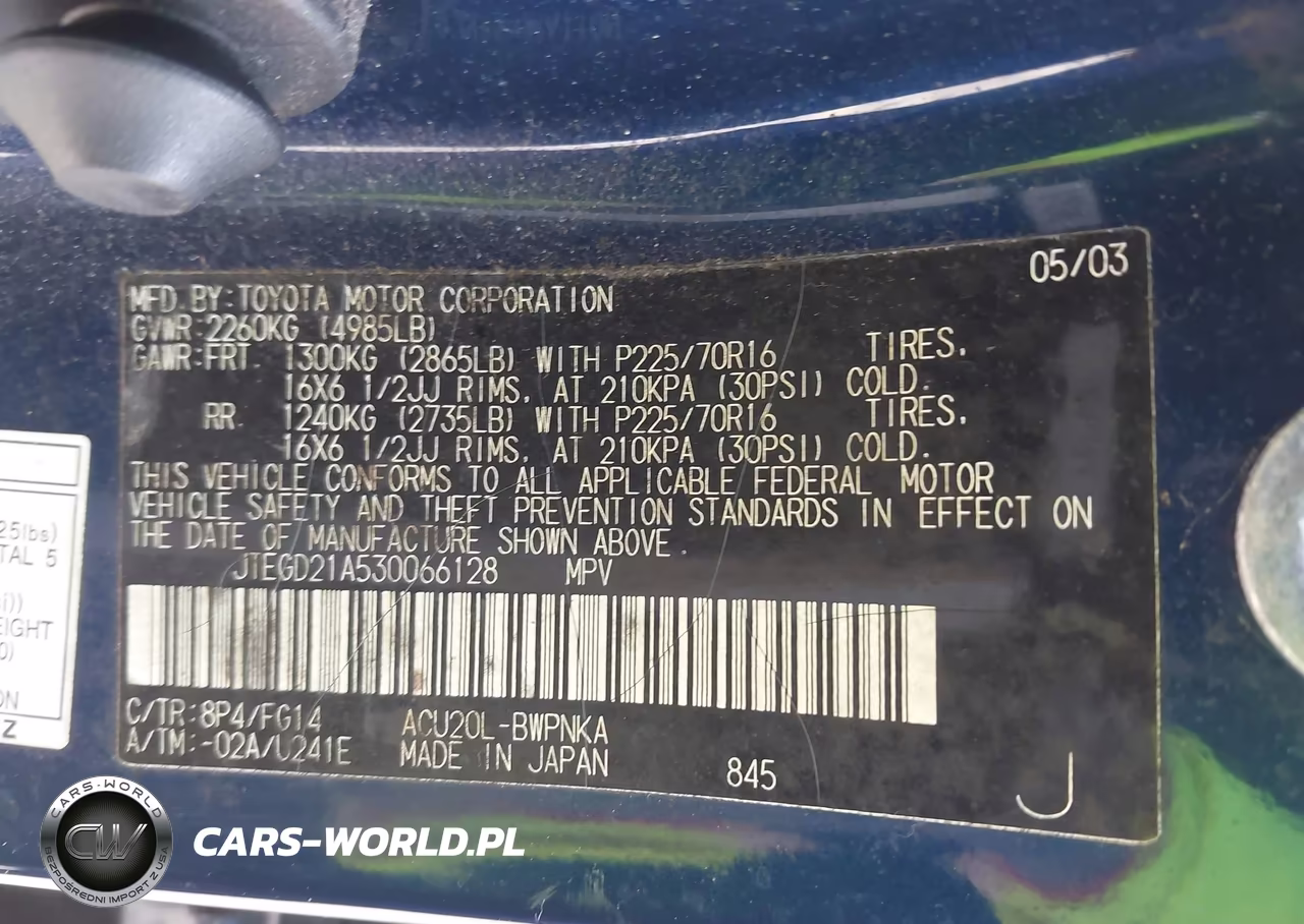 2003 Toyota Highlander VIN:JTEGD21A530066128 - 9