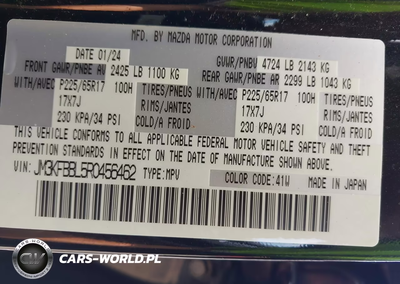 2024 Mazda Cx-5 2.5 S Select VIN:JM3KFBBL5R0456462 - 9