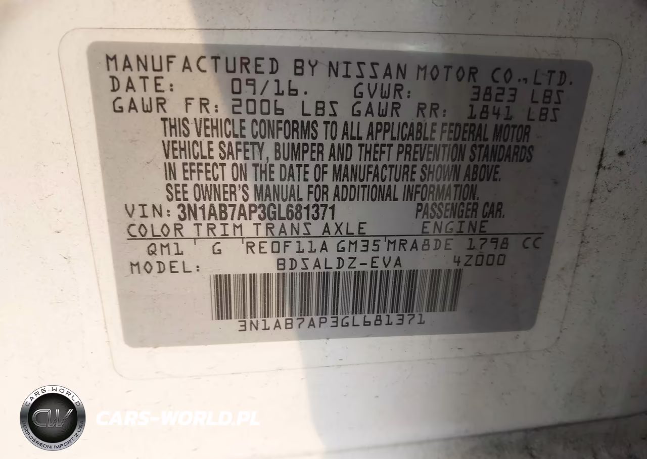 2016 Nissan Sentra Sv VIN:3N1AB7AP3GL681371 - 9