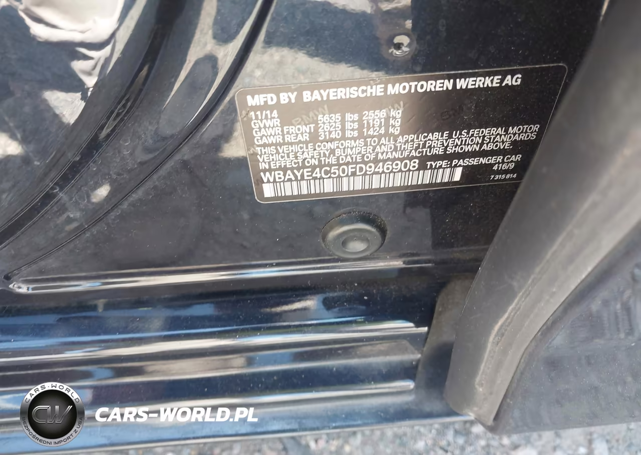 2015 BMW 740 Li VIN:WBAYE4C50FD946908 - 9