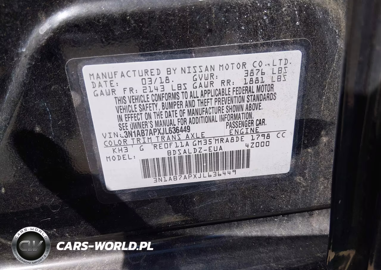 2018 Nissan Sentra Sv VIN:3N1AB7APXJL636449 - 9