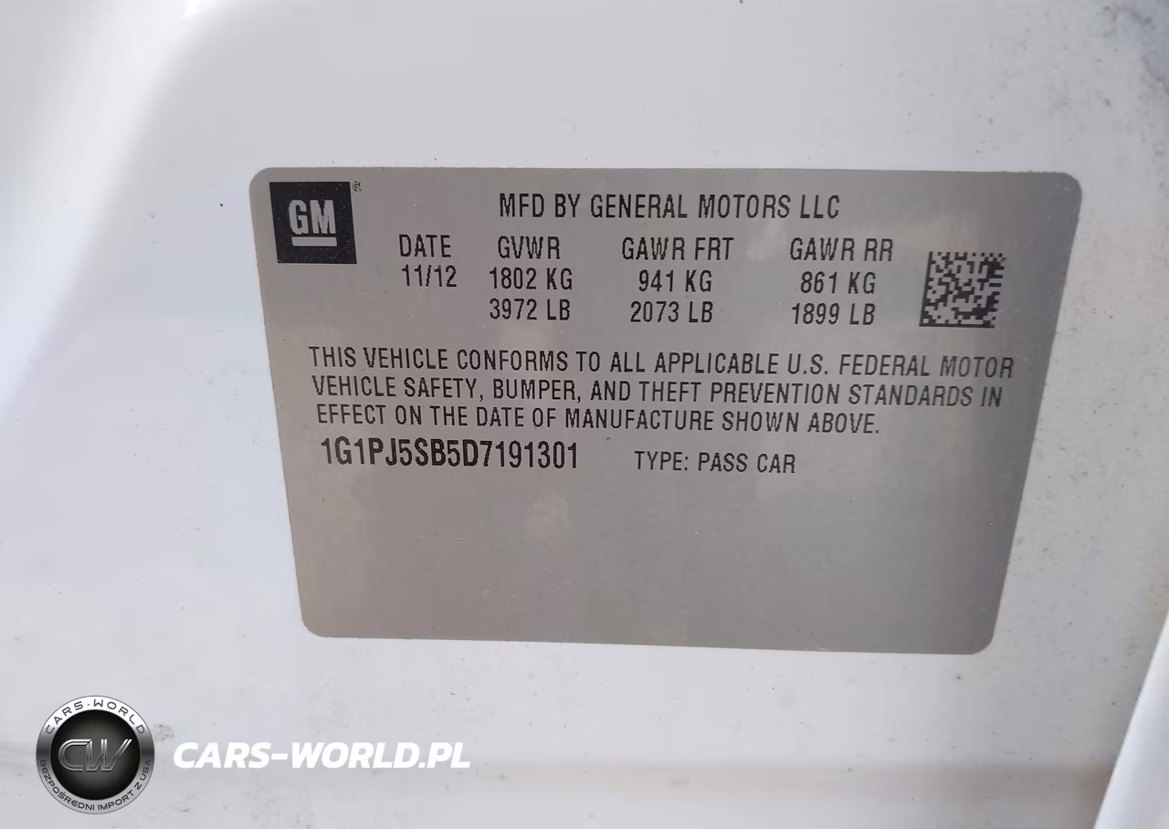 2013 Chevrolet Cruze Eco Manual VIN:1G1PJ5SB5D7191301 - 9