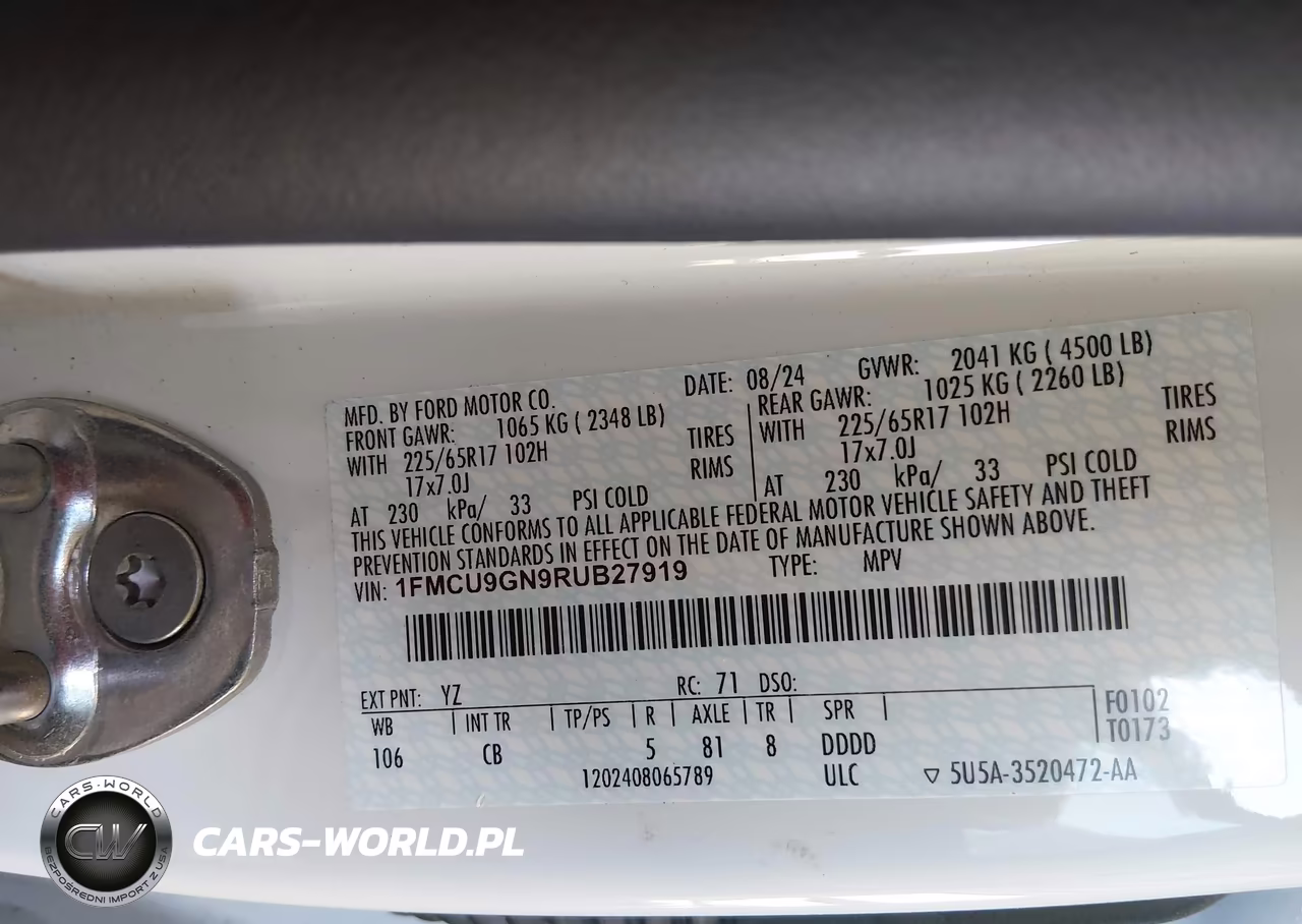 2024 Ford Escape Active VIN:1FMCU9GN9RUB27919 - 9