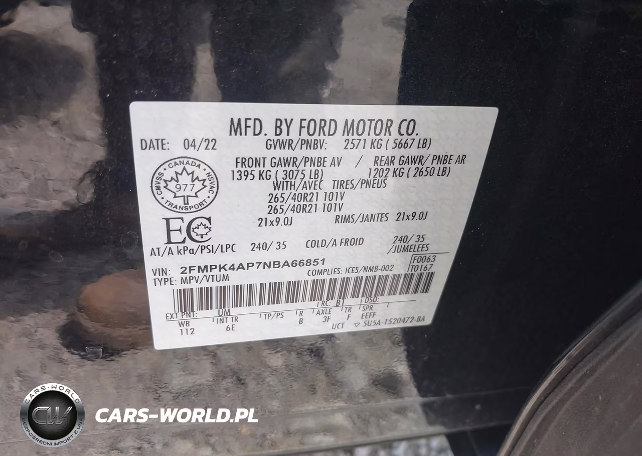 2022 Ford Edge St VIN:2FMPK4AP7NBA66851 - 9