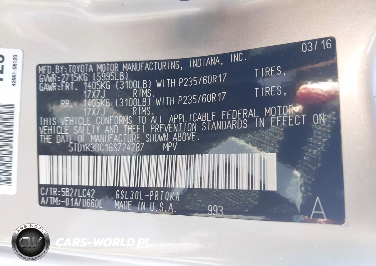 2016 Toyota Sienna Xle 8 Passenger VIN:5TDYK3DC1GS724287 - 9