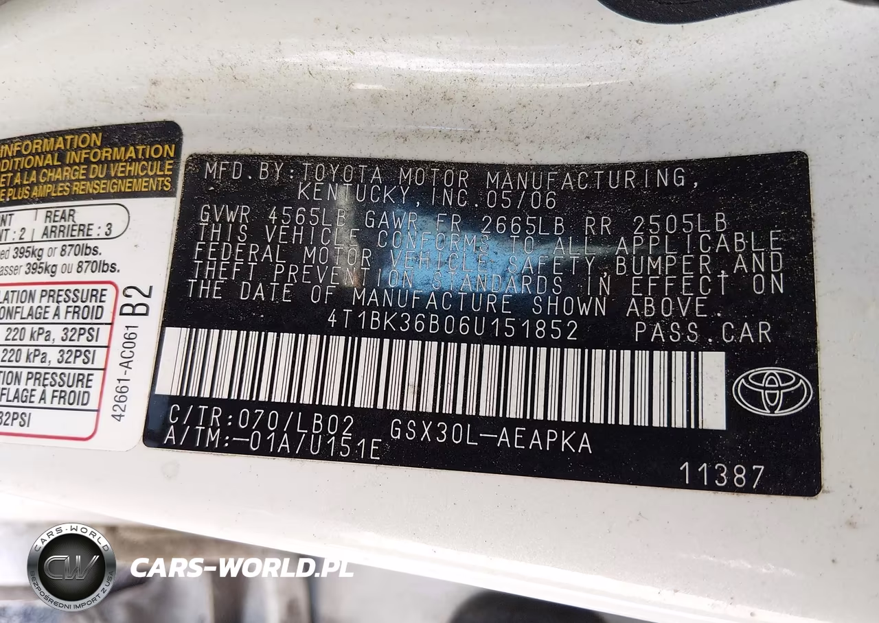 2006 Toyota Avalon Limited VIN:4T1BK36B06U151852 - 9