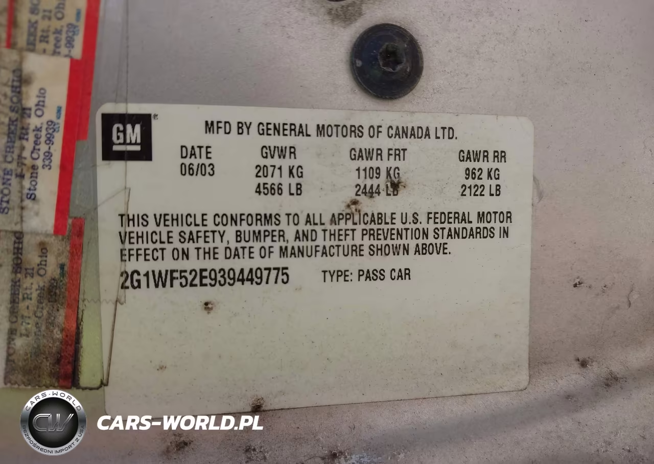2003 Chevrolet Impala VIN:2G1WF52E939449775 - 9
