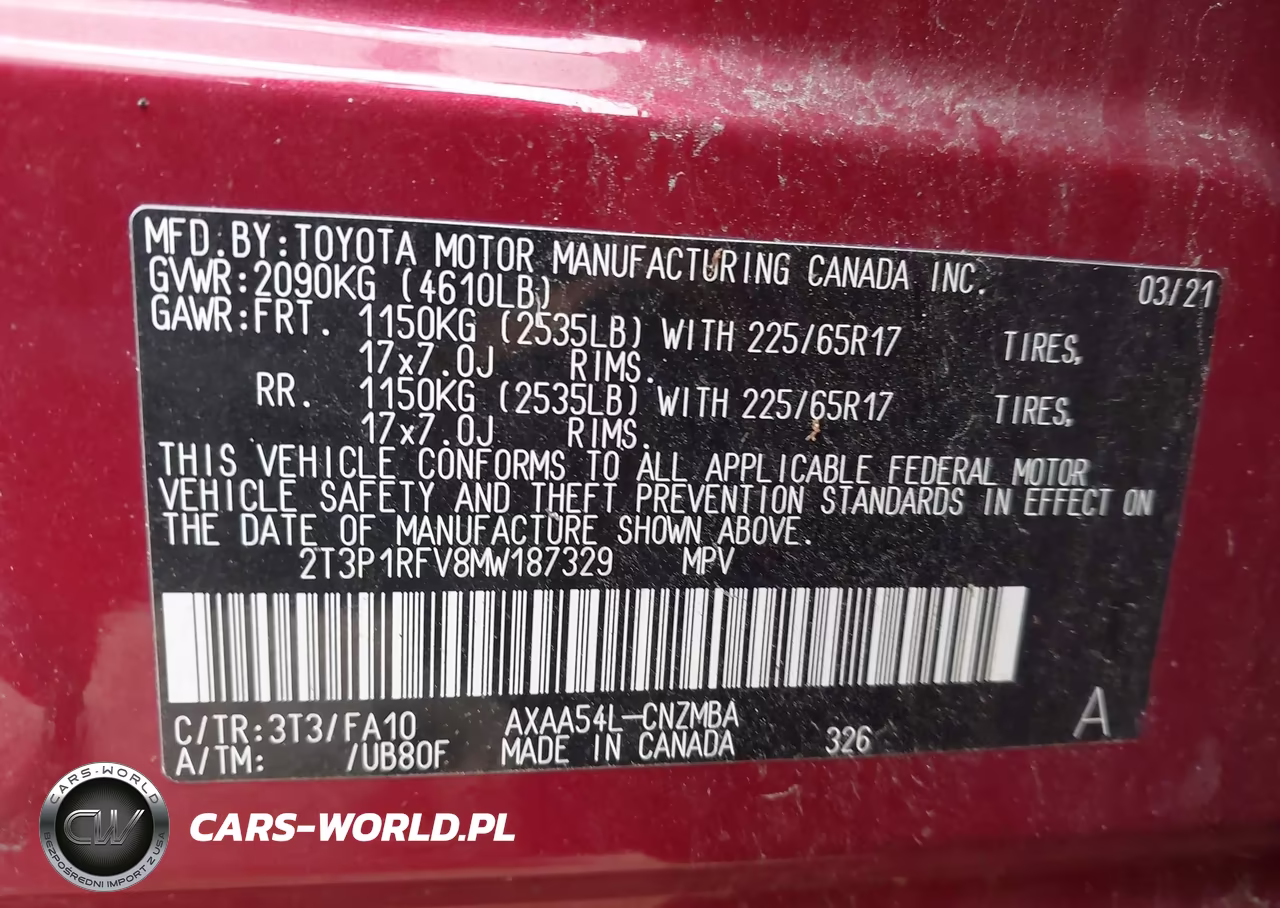 2021 Toyota Rav4 Xle VIN:2T3P1RFV8MW187329 - 9