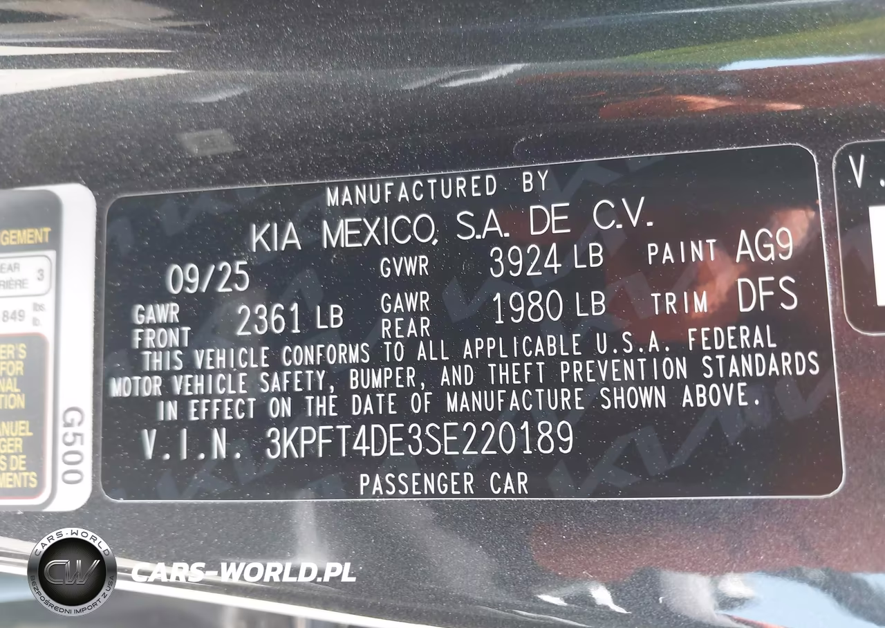 2025 Kia K4 Lxs VIN:3KPFT4DE3SE220189 - 9