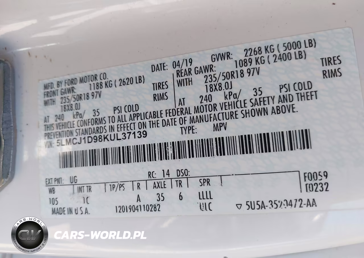 2019 Lincoln Mkc Standard VIN:5LMCJ1D98KUL37139 - 9