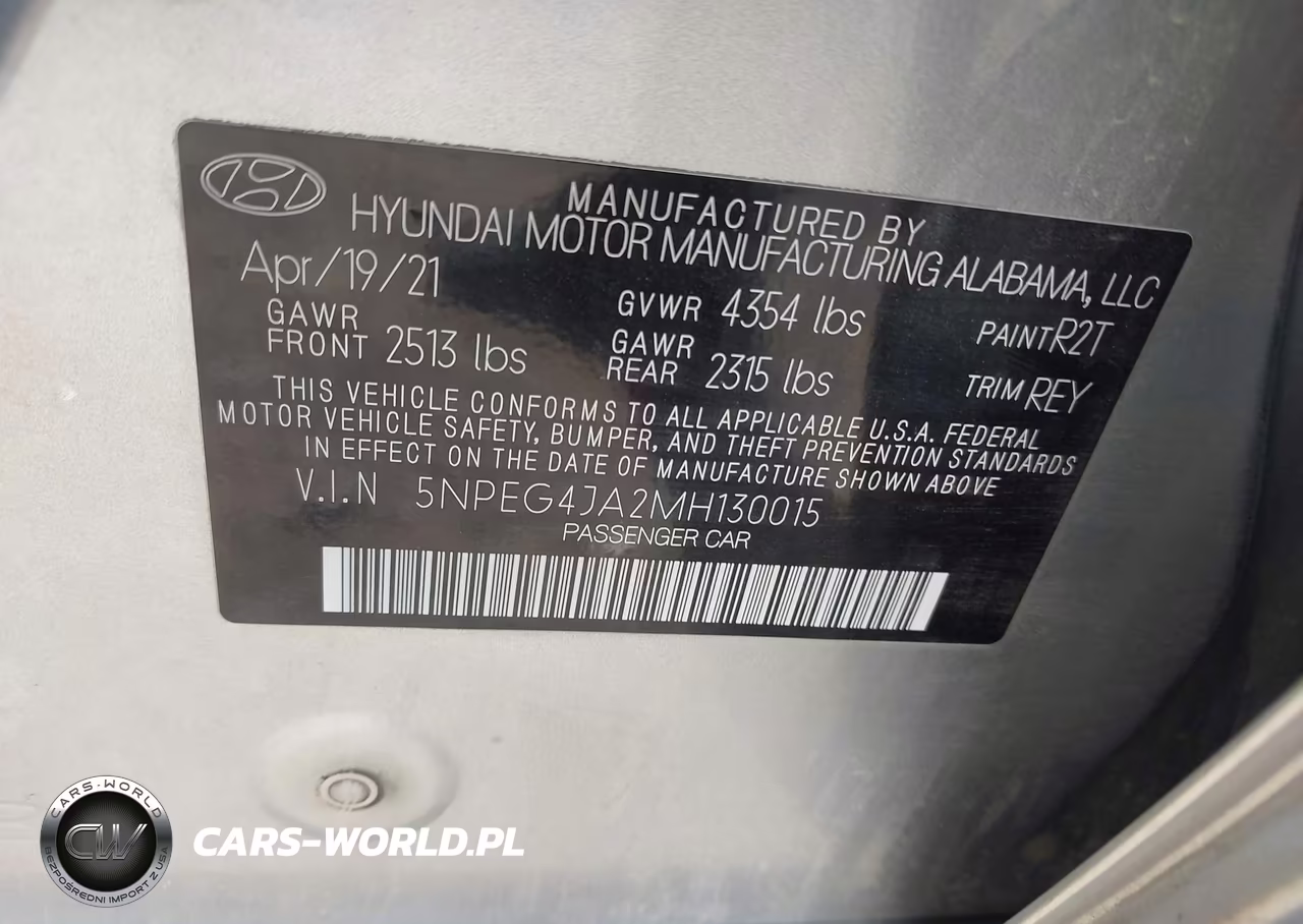 2021 Hyundai Sonata Se VIN:5NPEG4JA2MH130015 - 9
