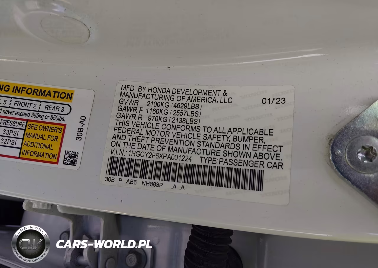 2023 Honda Accord Hybrid Ex-L VIN:1HGCY2F6XPA001224 - 9