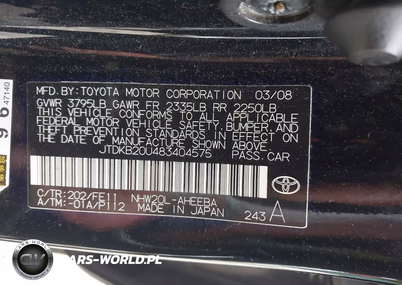 2008 Toyota Prius Touring VIN:JTDKB20U483404575 - 9