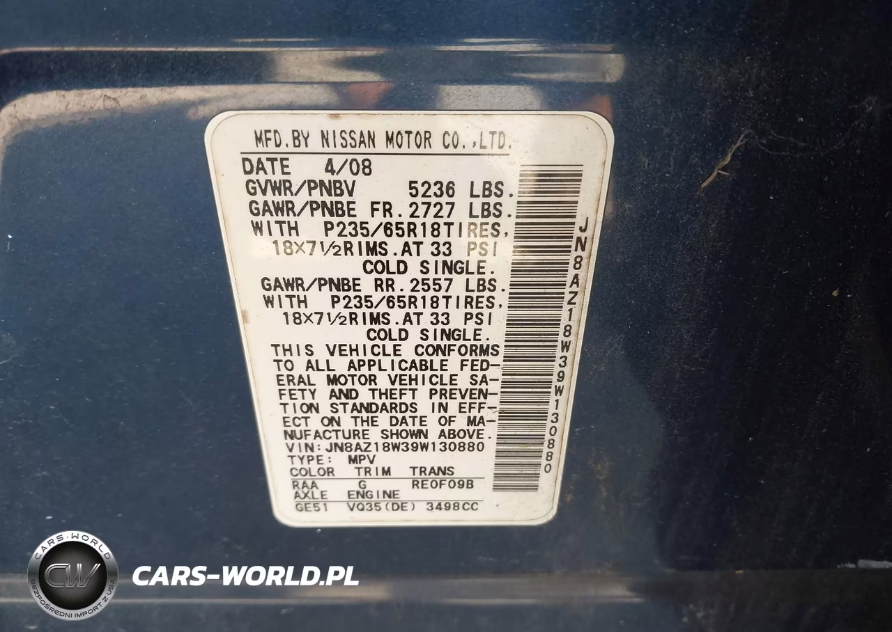 2009 Nissan Murano S VIN:JN8AZ18W39W130880 - 9