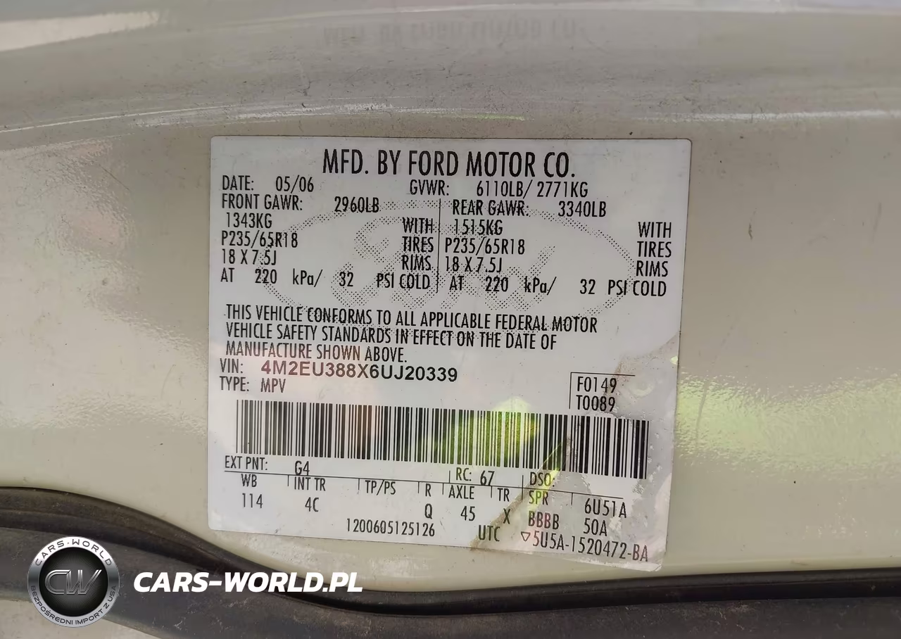 2006 Mercury Mountaineer Premier VIN:4M2EU388X6UJ20339 - 9