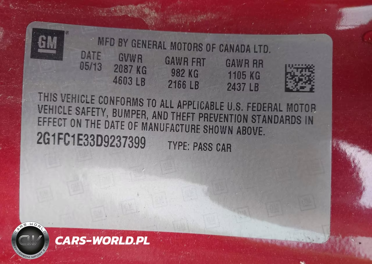 2013 Chevrolet Camaro 2Lt VIN:2G1FC1E33D9237399 - 9