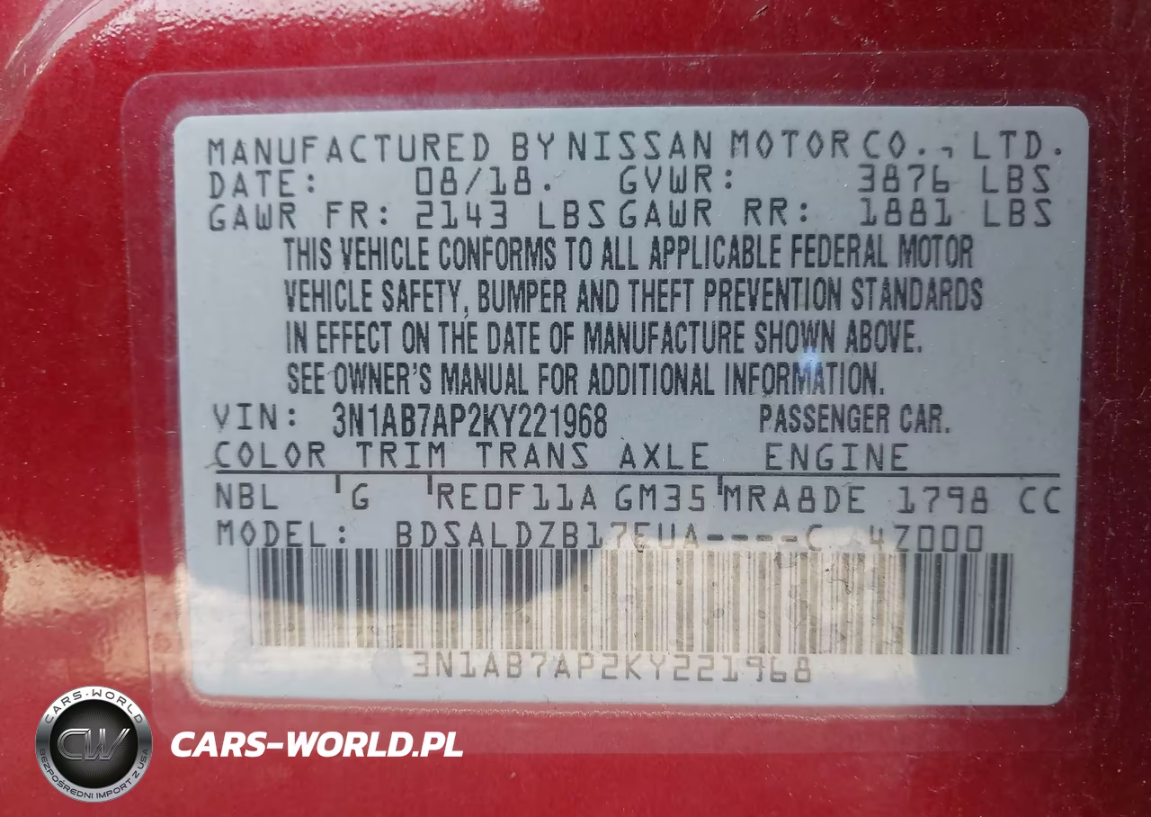 2019 Nissan Sentra Sv VIN:3N1AB7AP2KY221968 - 9