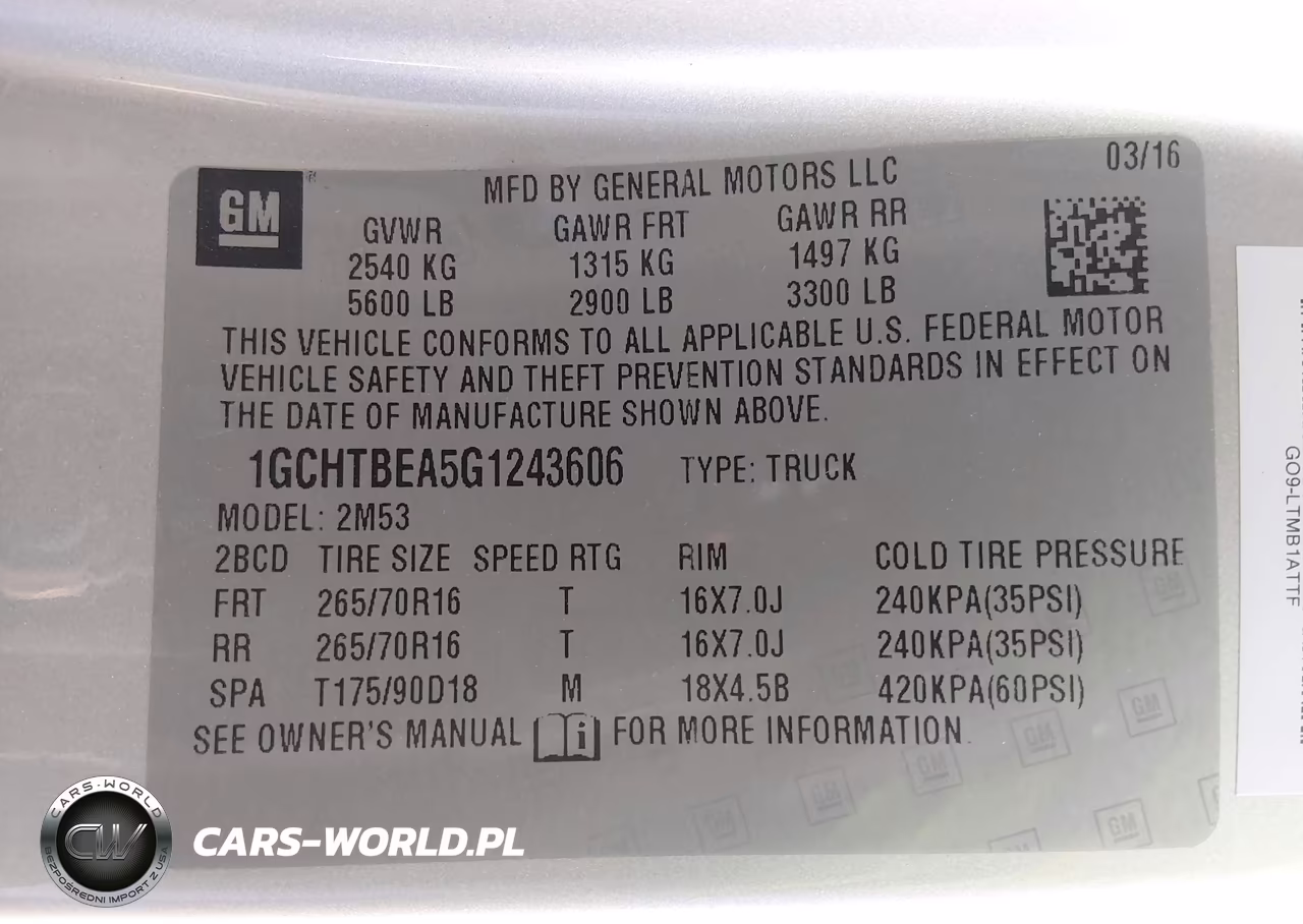 2016 Chevrolet Colorado Wt VIN:1GCHTBEA5G1243606 - 9