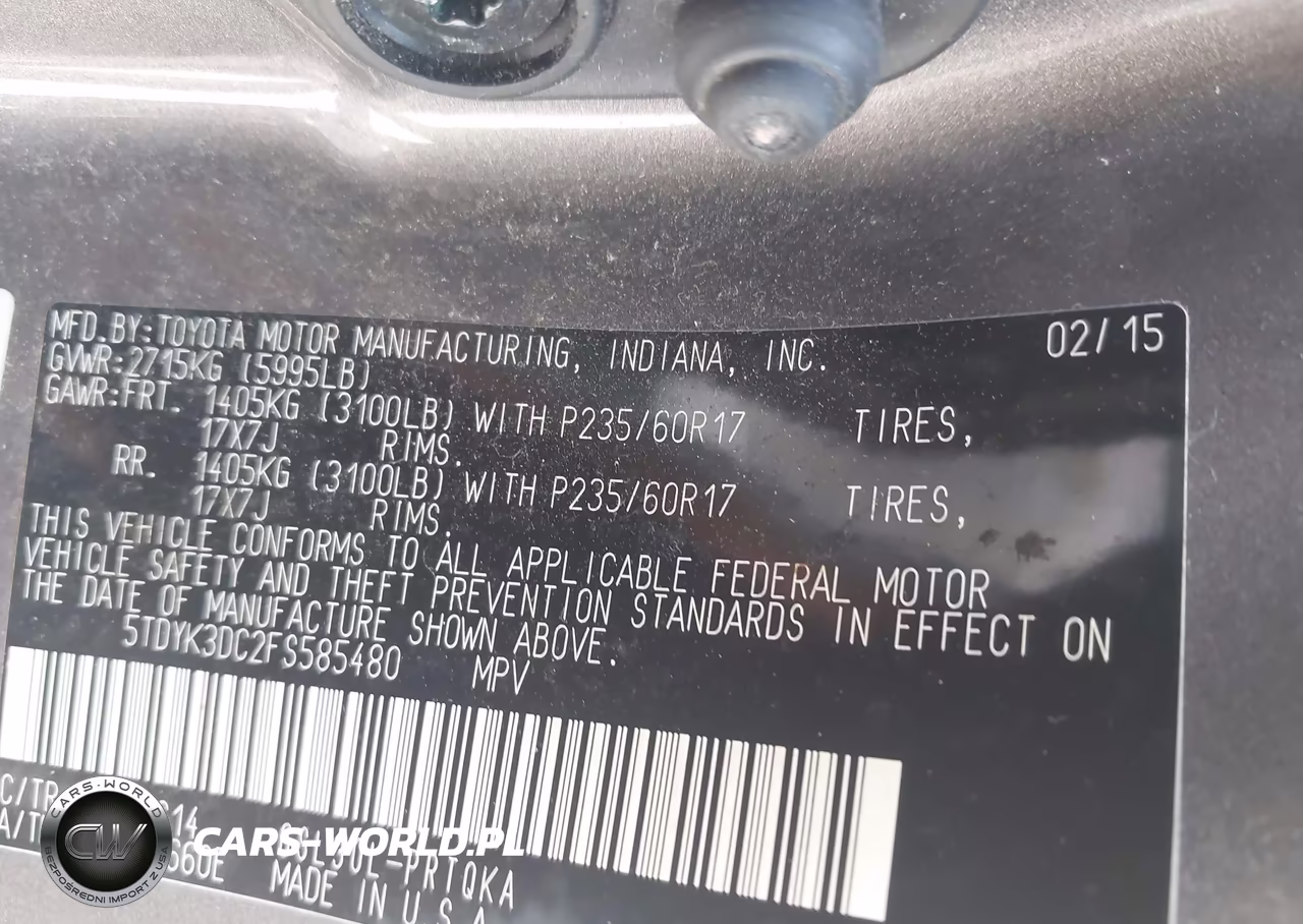 2015 Toyota Sienna Xle 8 Passenger VIN:5TDYK3DC2FS585480 - 9