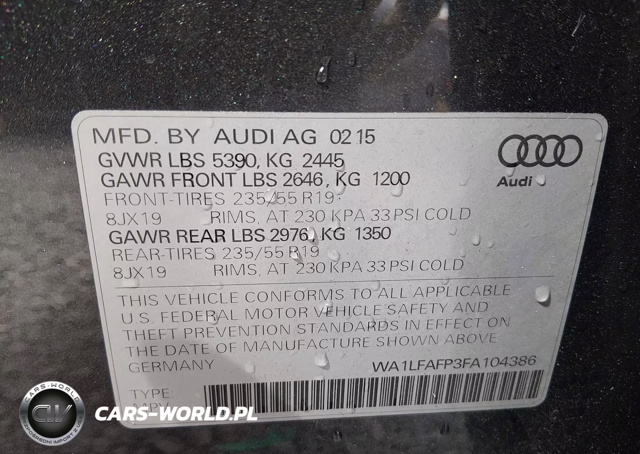 2015 Audi Q5 2.0T Premium VIN:WA1LFAFP3FA104386 - 9