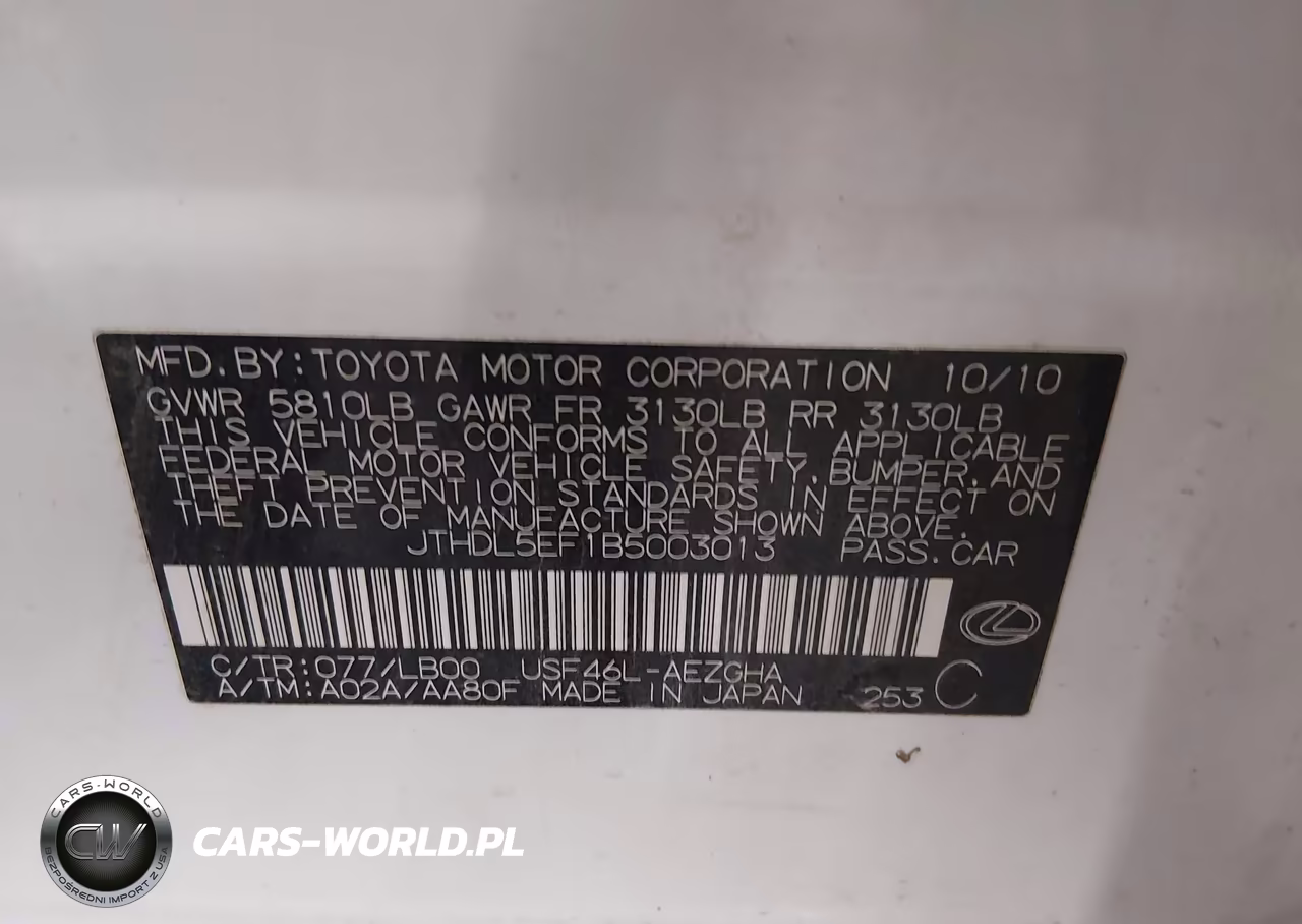 2011 Lexus Ls 460 L VIN:JTHDL5EF1B5003013 - 9