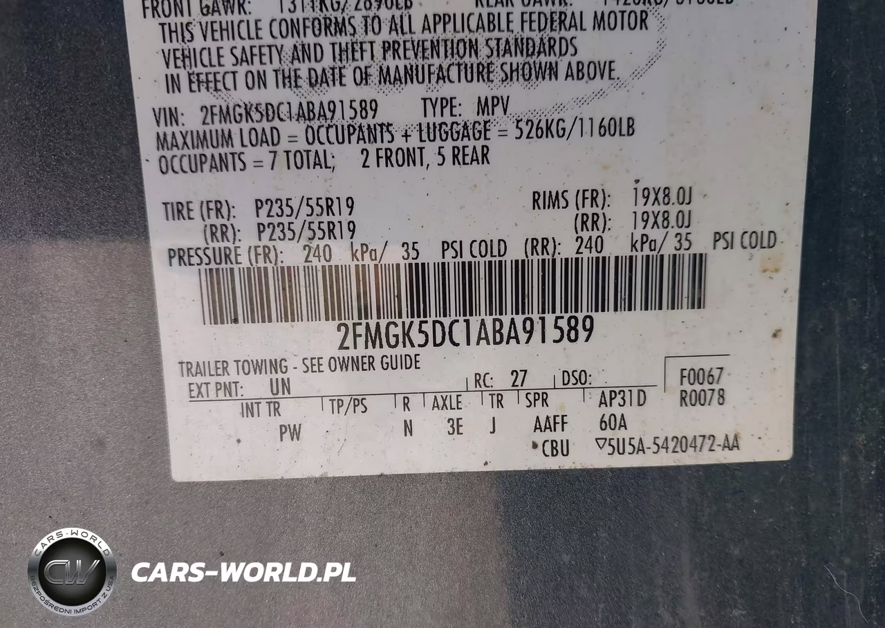 2010 Ford Flex Limited VIN:2FMGK5DC1ABA91589 - 9