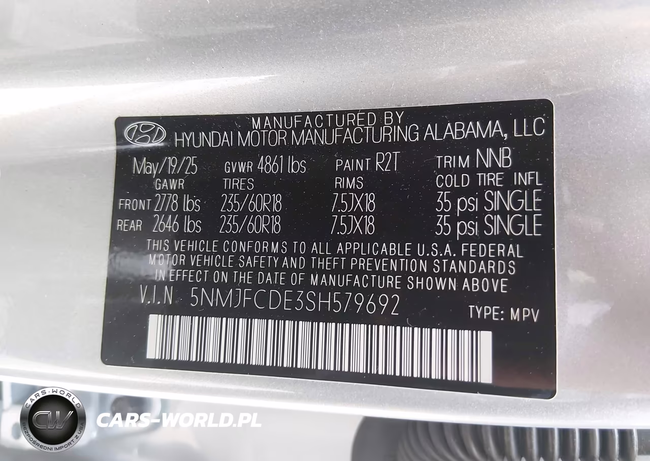2025 Hyundai Tucson Xrt VIN:5NMJFCDE3SH579692 - 9