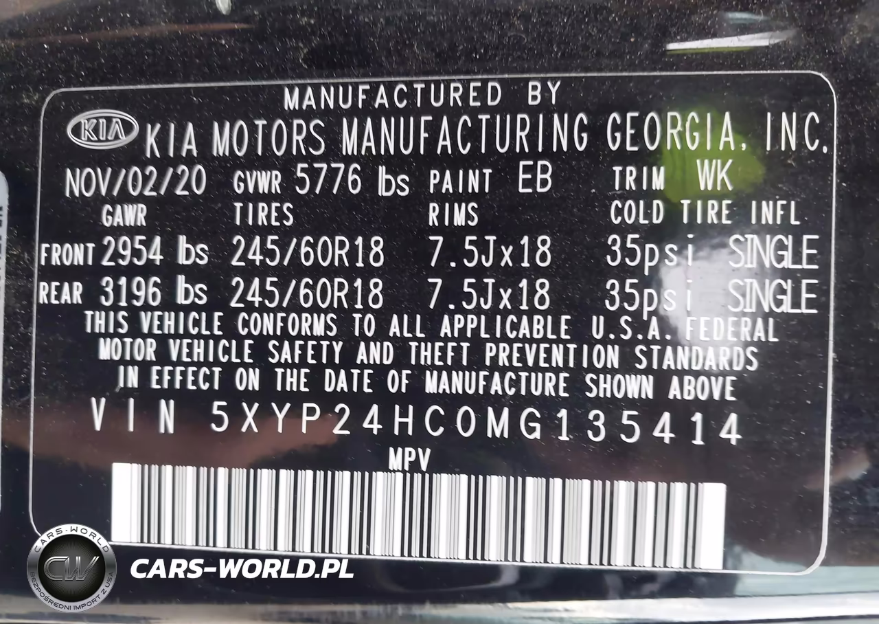 2021 Kia Telluride Lx VIN:5XYP24HC0MG135414 - 9