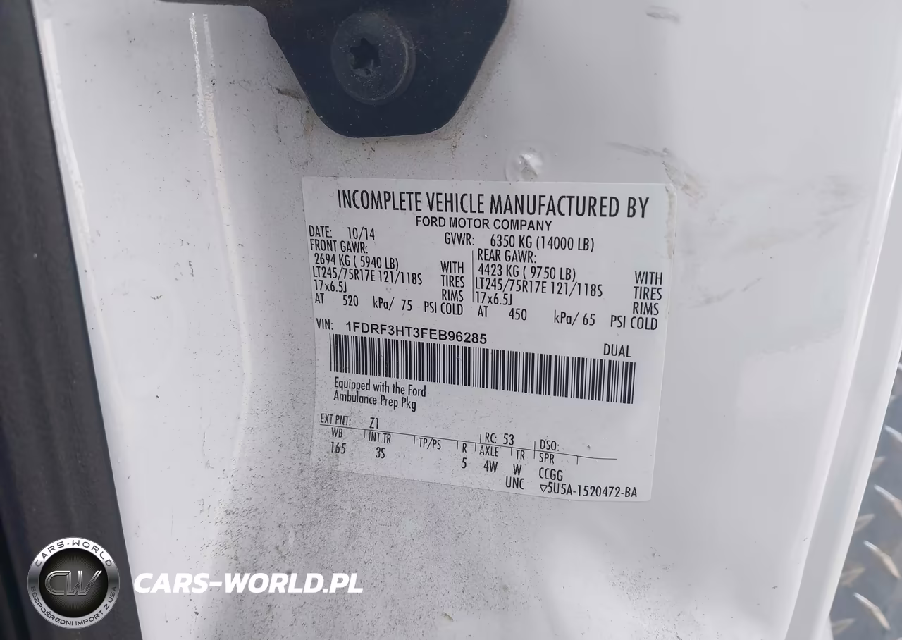 2015 Ford F-350 Chassis Xlt VIN:1FDRF3HT3FEB96285 - 9
