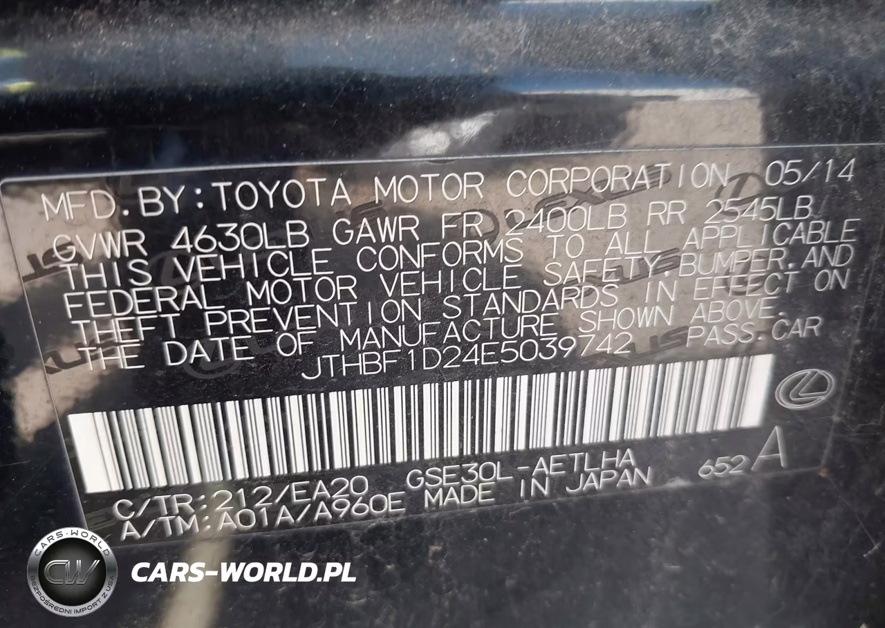 2014 Lexus Is 250 VIN:JTHBF1D24E5039742 - 9
