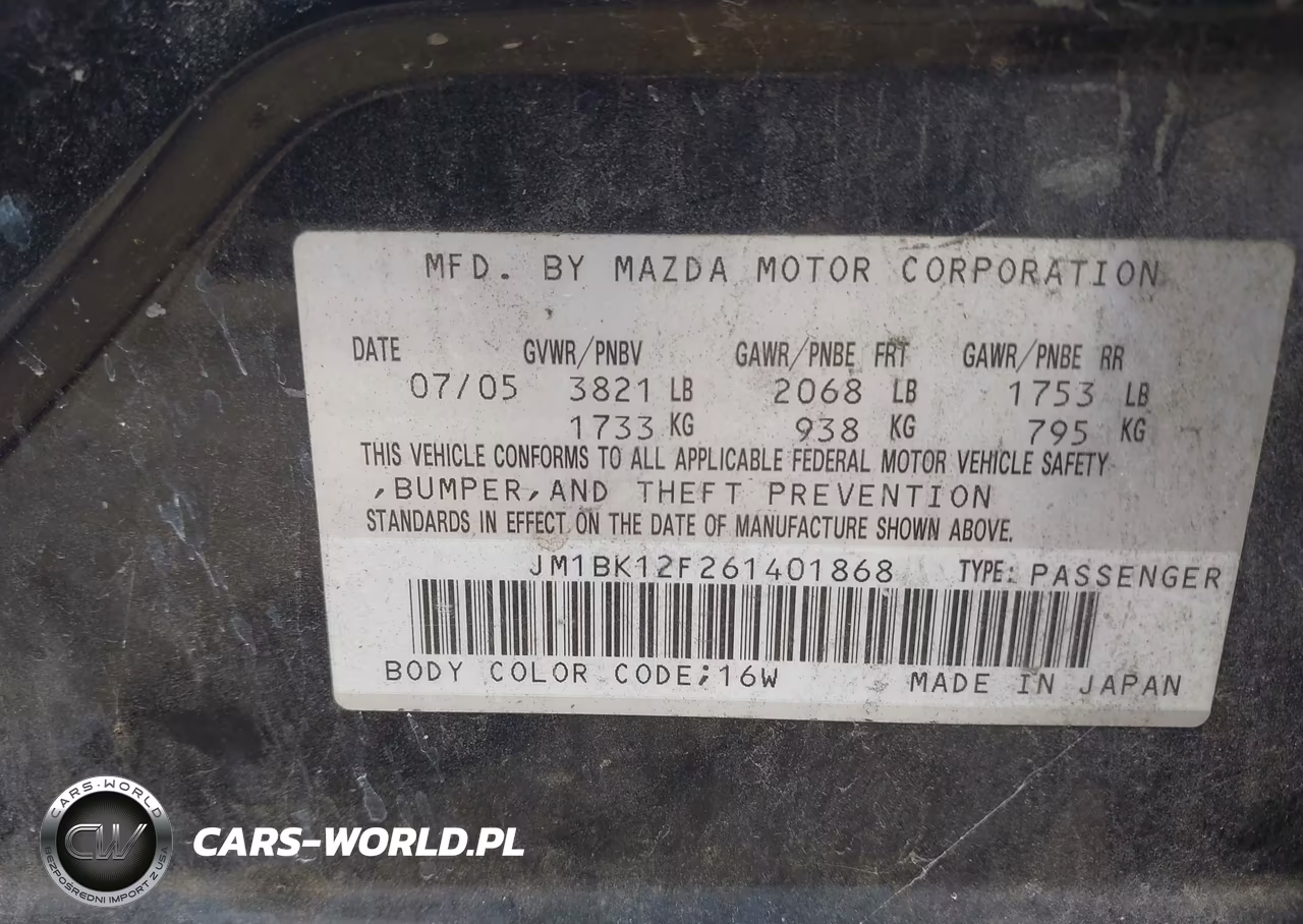 2006 Mazda Mazda3 I Touring VIN:JM1BK12F261401868 - 9