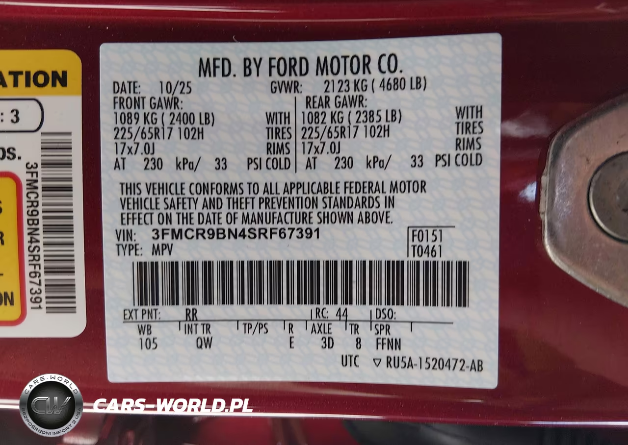2025 Ford Bronco Sport Big Bend VIN:3FMCR9BN4SRF67391 - 9