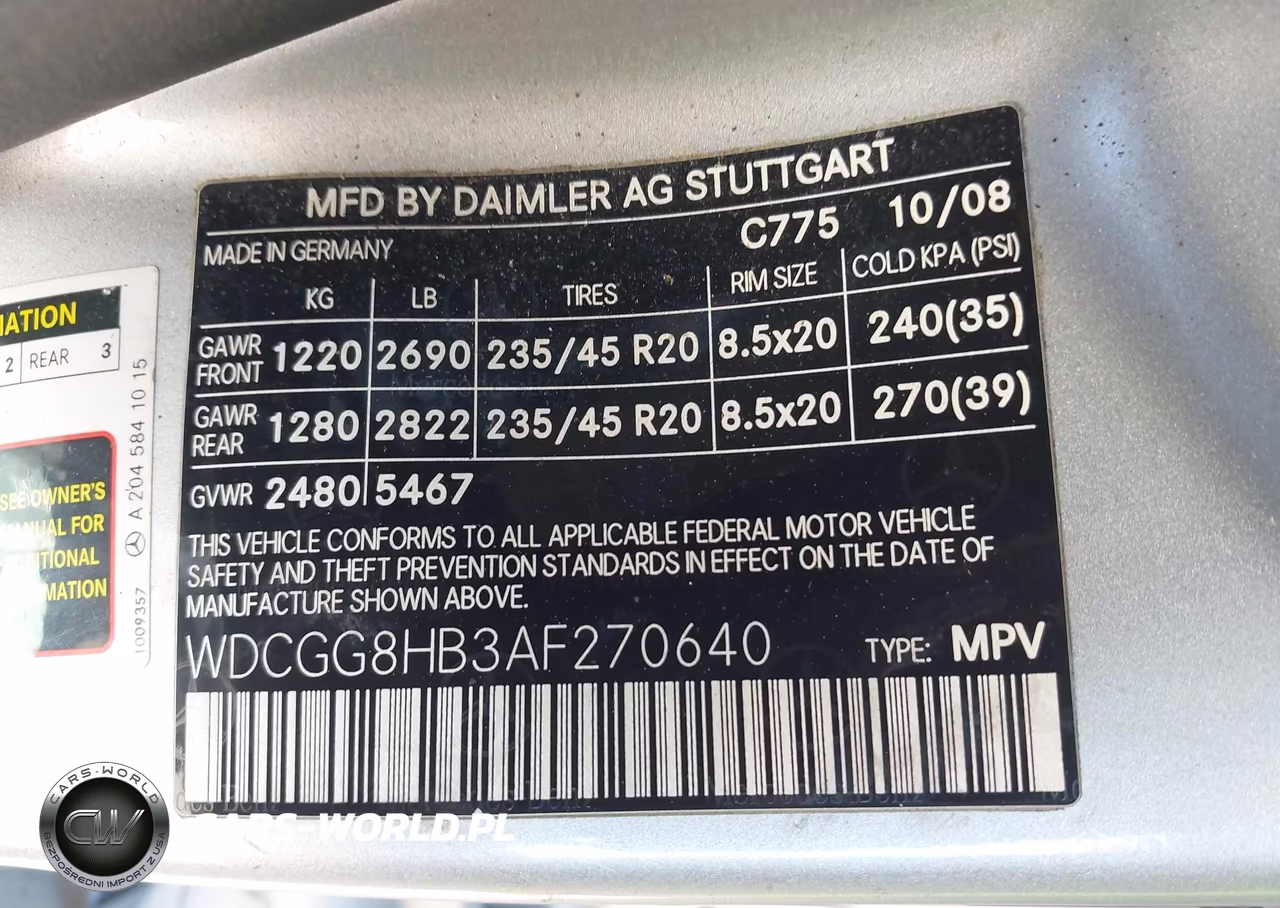 2010 Mercedes-Benz Glk 350 4Matic VIN:WDCGG8HB3AF270640 - 9