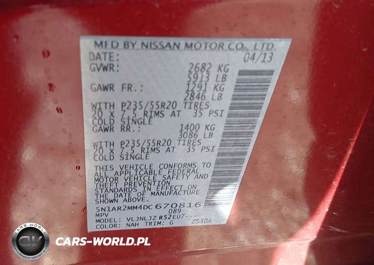 2013 Nissan Pathfinder Platinum VIN:5N1AR2MM4DC670816 - 9